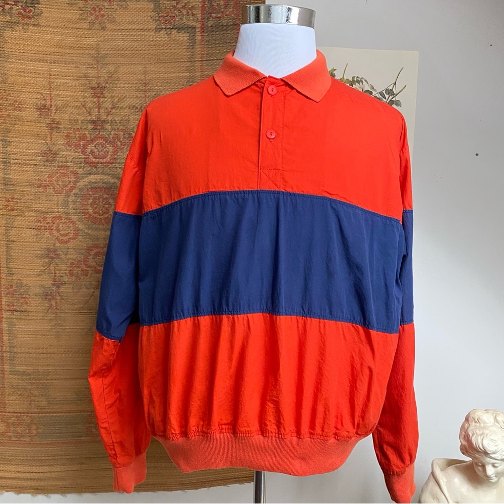 80s Vintage Color Block Shirt Jacket